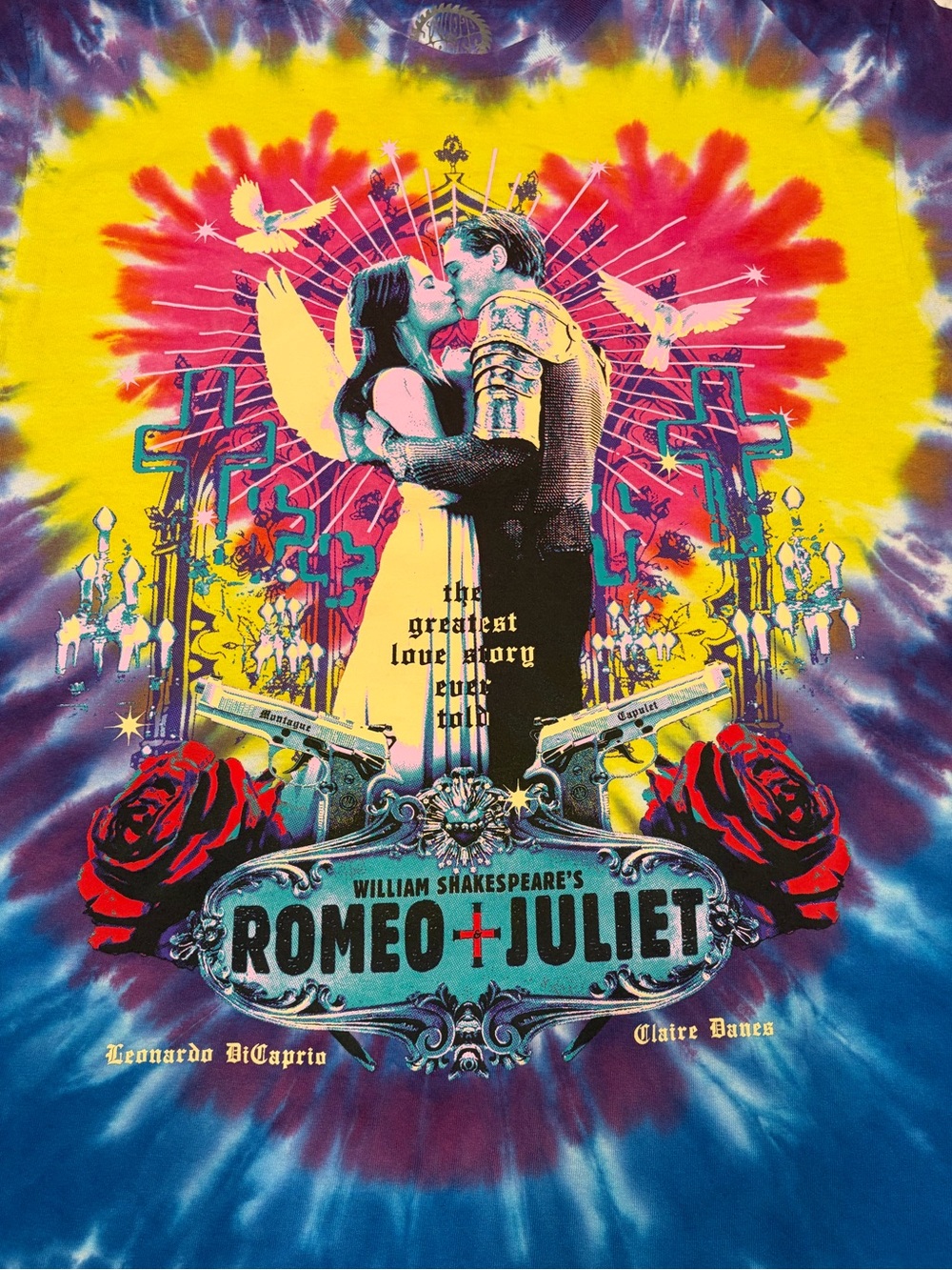 STUDIOHOUSE DESIGNS Romeo & Juliet Tie-Dye Heart Tee US Size Large